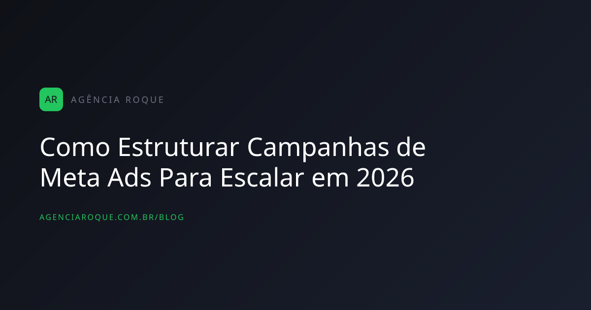 Como Estruturar Campanhas de Meta Ads Para Escalar em 2026