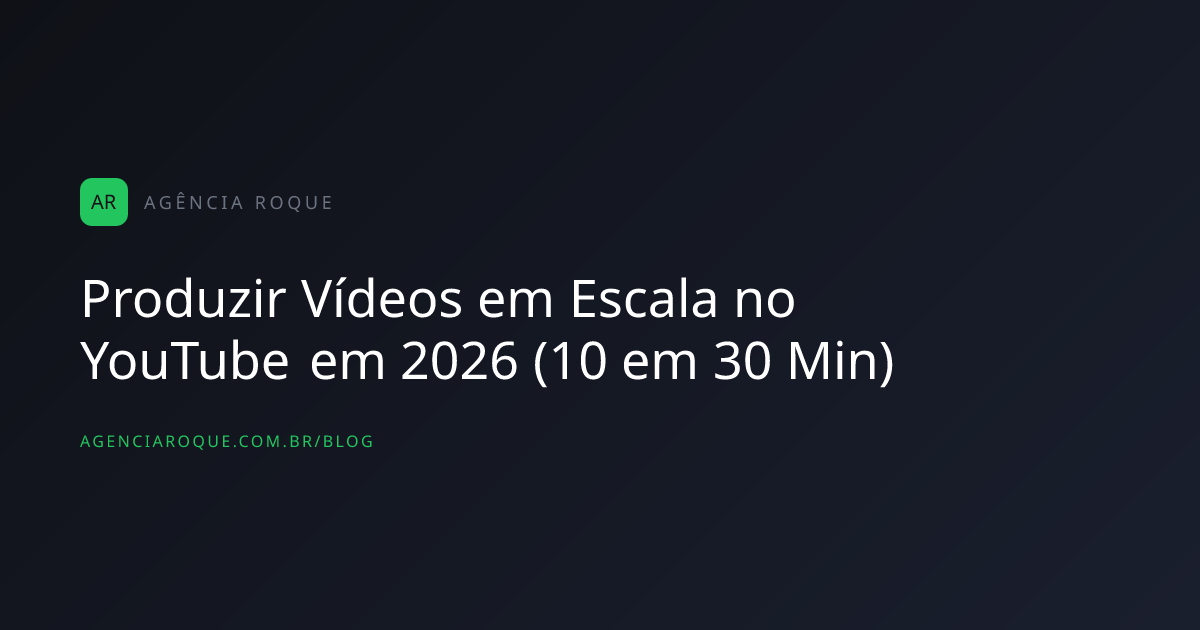 Produzir Vídeos em Escala no YouTube em 2026 (10 em 30 Min)