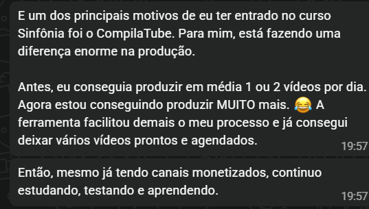 Depoimento de aluno