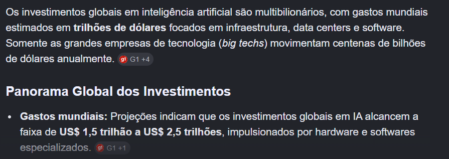 Investimento global em inteligência artificial