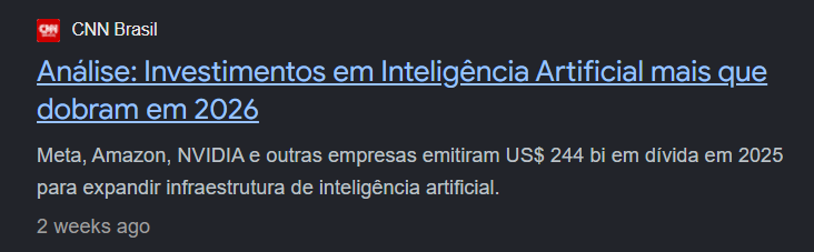 Investimento global em inteligência artificial