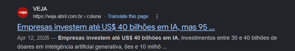 Investimento global em inteligência artificial