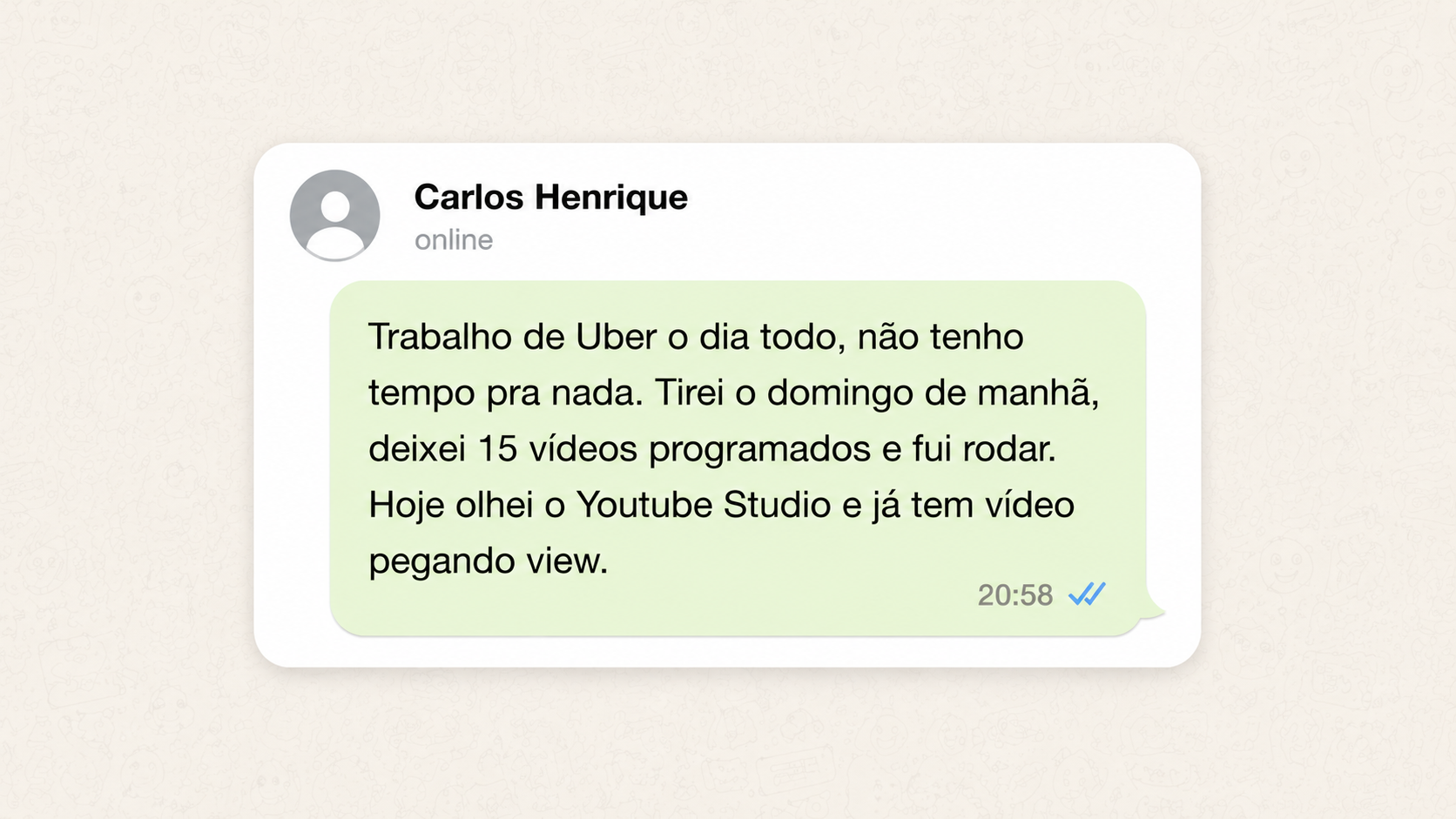 Depoimento de aluno da Sinfonia Oculta
