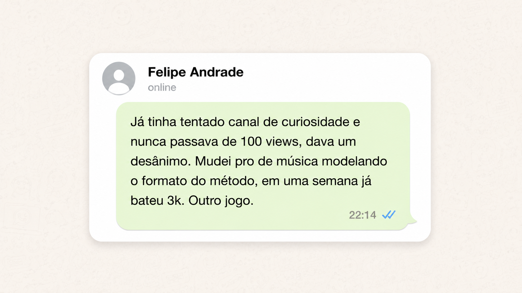 Depoimento de aluno da Sinfonia Oculta